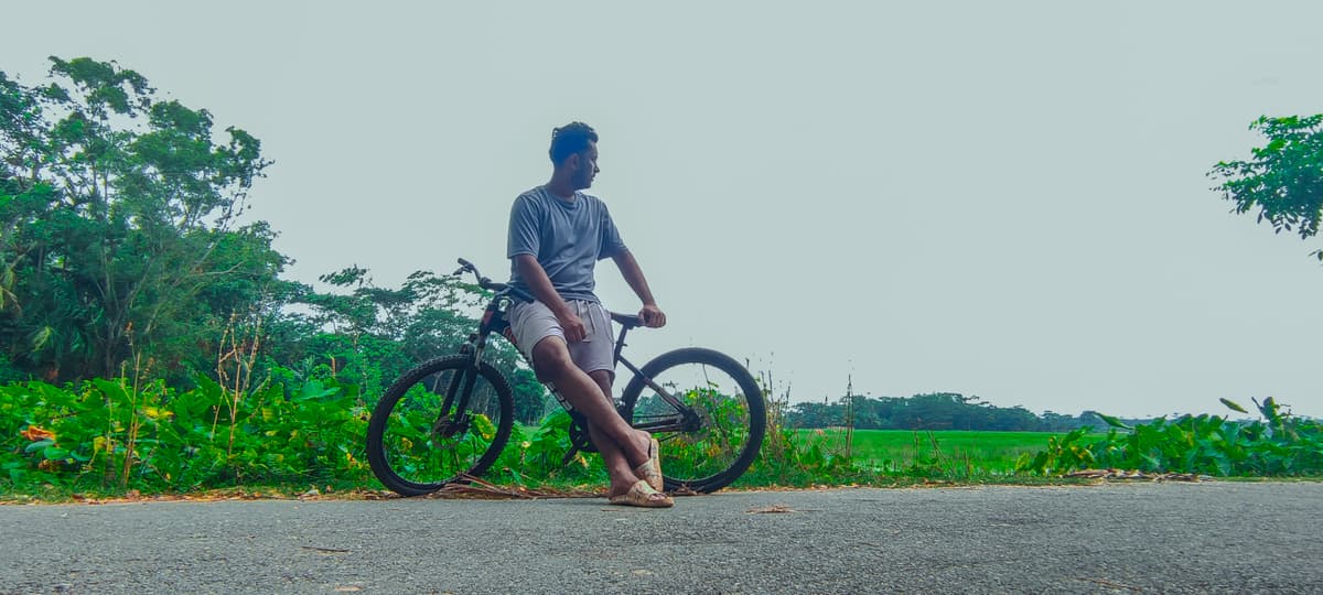 Riding bicycle